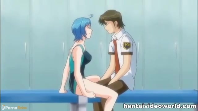 Anime girl in swimsuit in porn hentai PornoReino